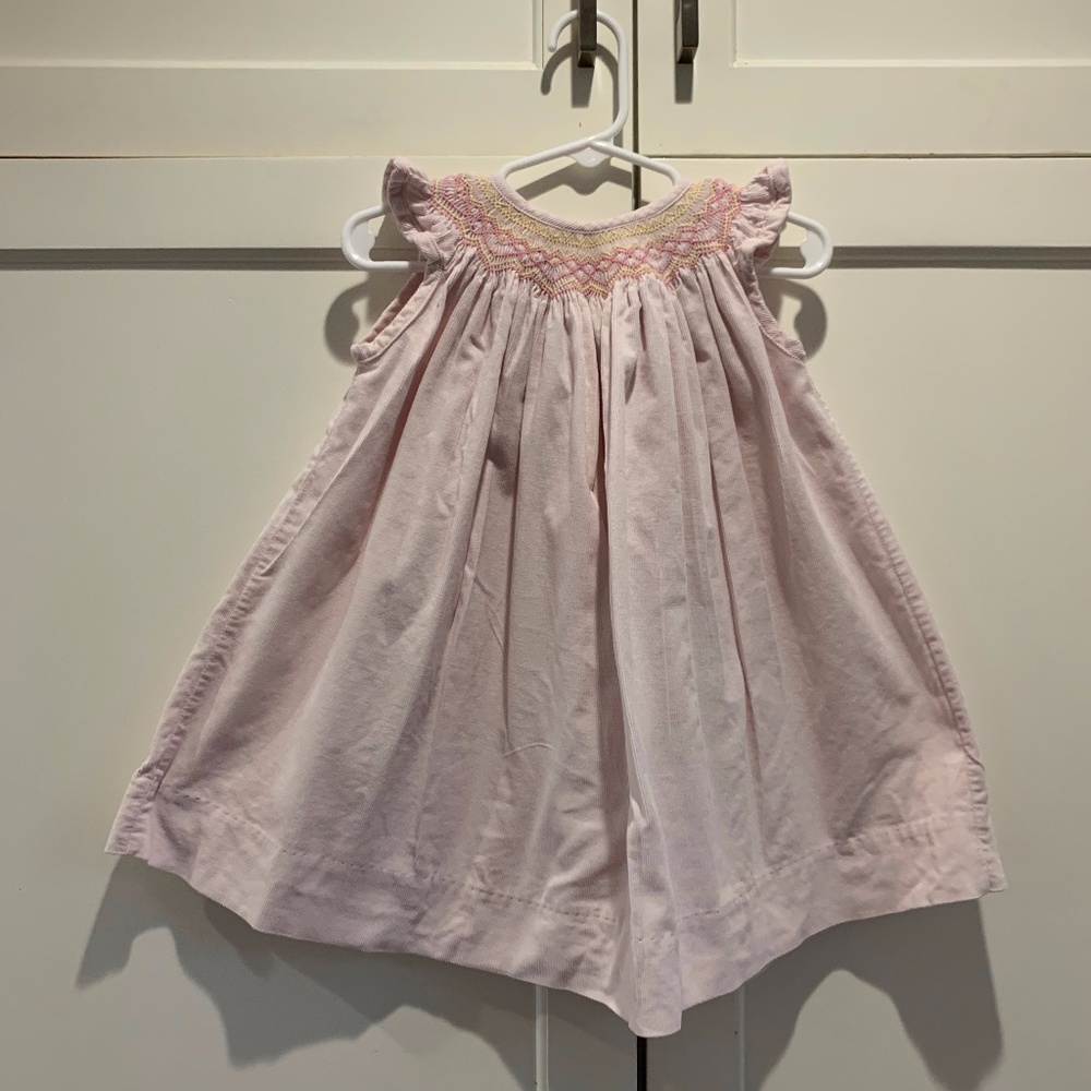 Girls Lightweight Corduroy Smocked Dress
